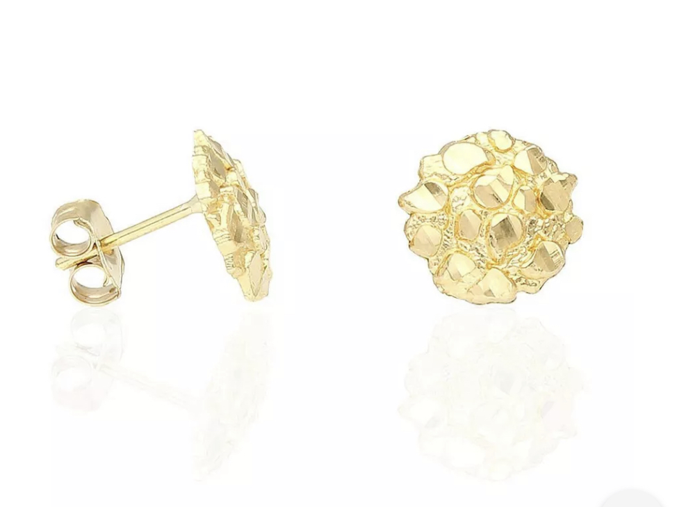 10k Gold round nugget earrings (4 sizes) – BlinCo. Inc.